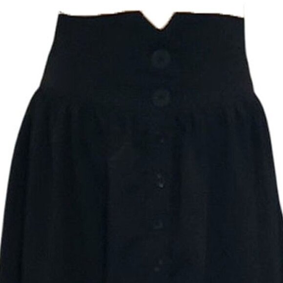 Black High Waist Victorian Inspired Half Button Front Gathered Skirt Size XL - Picture 8 of 11